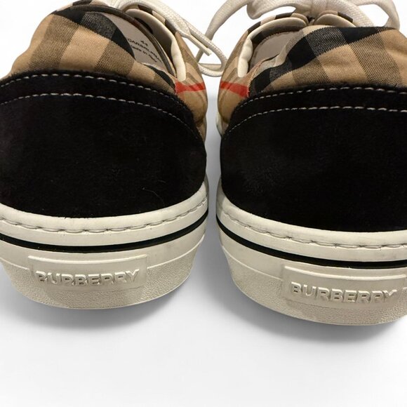 Burberry Men's Plaid Tan Tartan Logo Checkered Trainers Sneakers - Picture 8 of 8